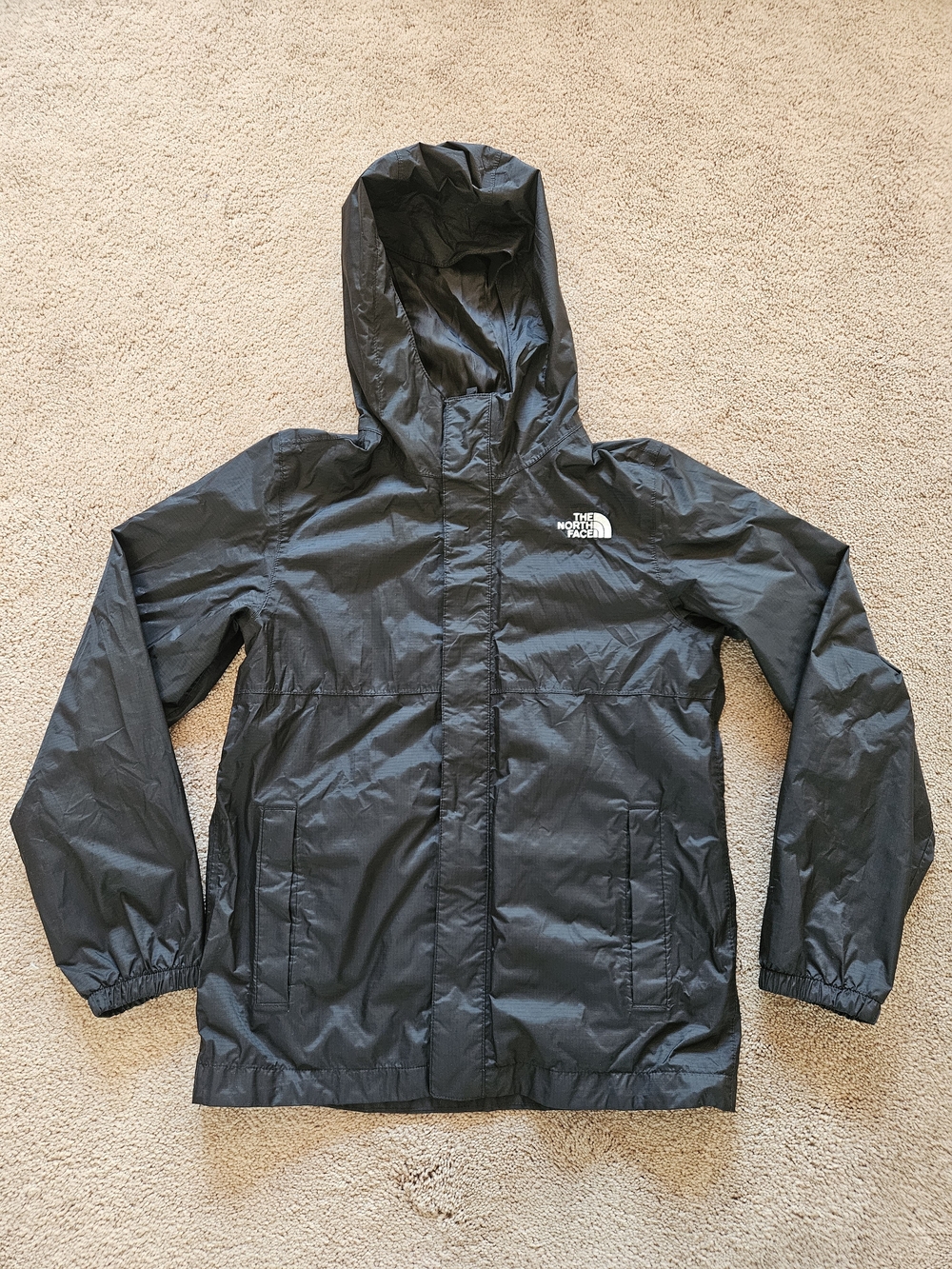 Kids Junior The North Face Black Hooded Rain Jacket - 10/12